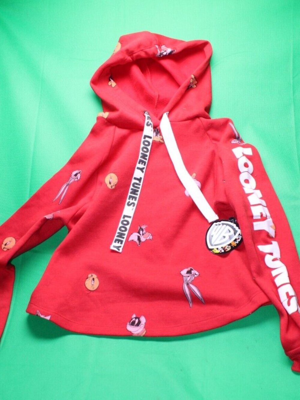 Looney Tunes Hooded Sweatshirt Drawstring  Bugs bunny tweety bird Size XCH